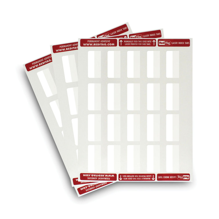 REDITAG CORPORATION RediTag® Printable Laser Index Tabs Plastic File